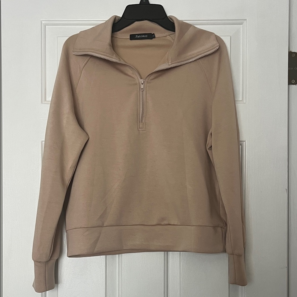 Women’s Tan quarter zip Sweater